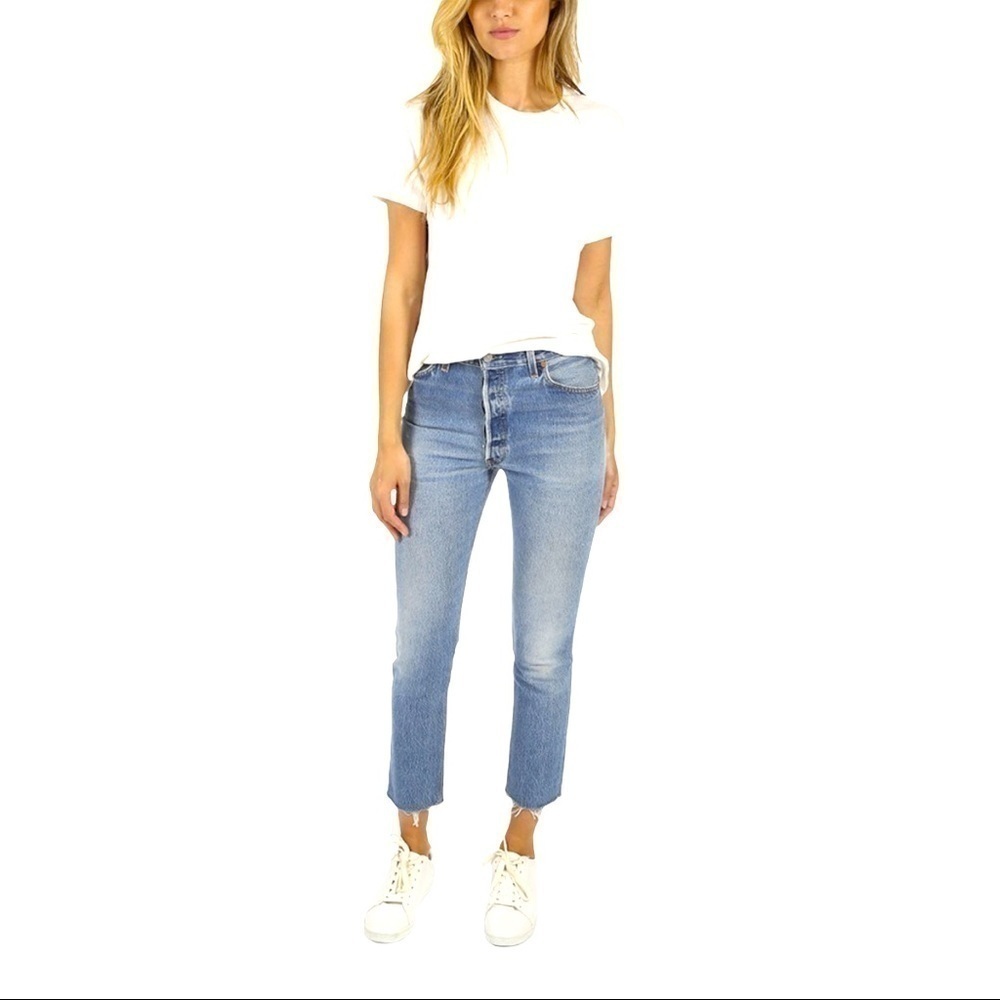 Re/done High-Rise Ankle Crop Skinny Jeans Size 27